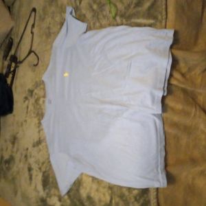 Large baby blue polo v neck classic fit tshirt